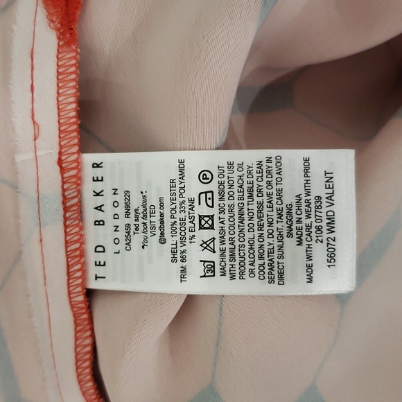 Ted Baker bright red Baker Valent Geo Print Zip Front Dress TB 4/ US 10 - Picture 6 of 6